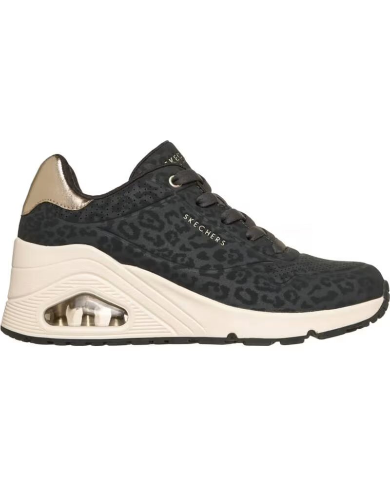 SKECHERS UNO WEDGE SAFARI DAZE ZAPATILLAS NEGRAS NEGRO