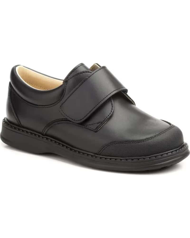 JAM ZAPATO COLEGIAL PIEL VELCRO MODELO 1012 TALLAS 26-42 NEGRO