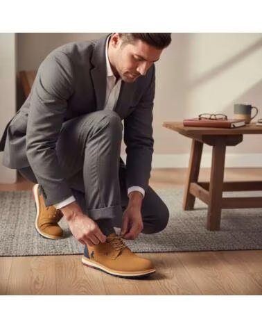 TIMBOS ZAPATO VESTIR CASUAL DE HOMBRE CAMEL 133388 MARRóN