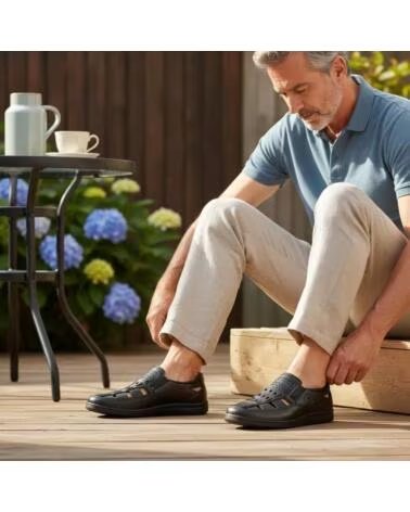 TIMBOS SANDALIA CERRADA DE HOMBRE 133381 NEGRO