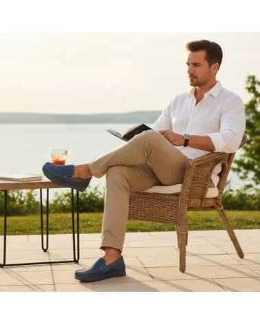 TIMBOS MOCASÍN CÓMODO PICADO DE HOMBRE 133387 MARINO AZUL