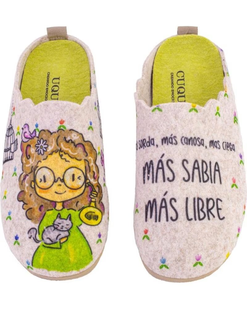 CUQUE 55120SABIA ZAPATILLAS DE CASA DE MUJER BEIGE