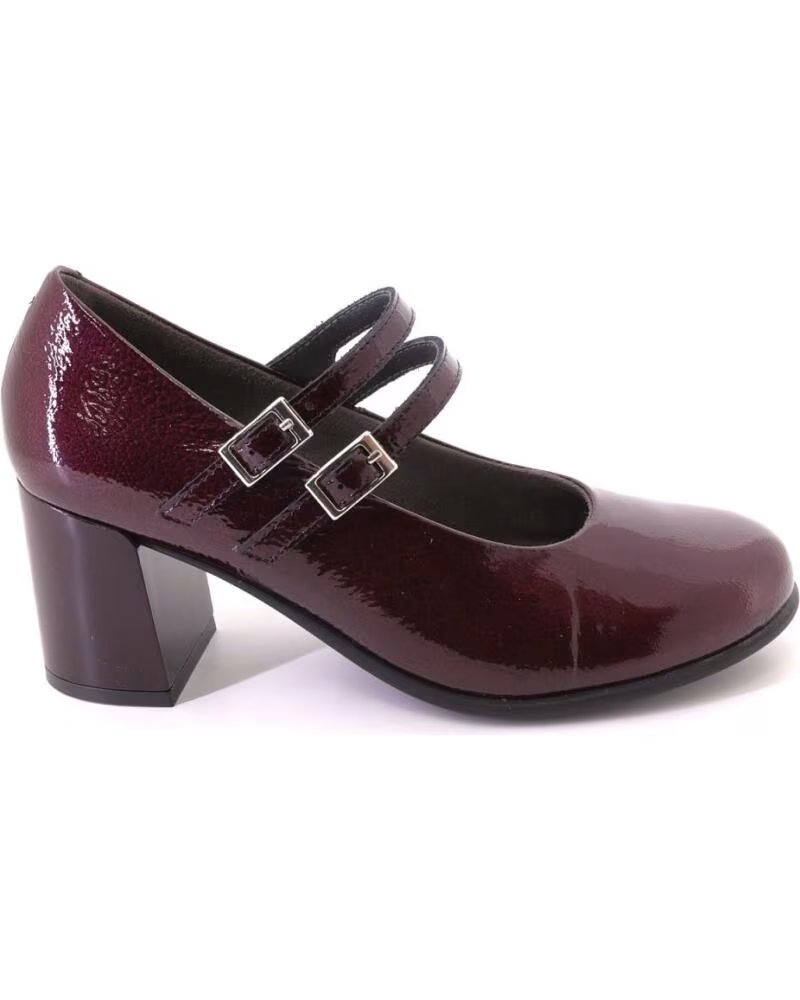 PITILLOS 11651 MARY JANES DE TACÓN ANCHO PARA MUJER BURDEOS
