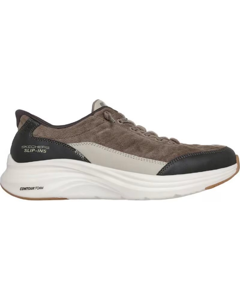 SKECHERS 232618 SLIP-INS CONTOUR FOAM COZY FIT CORDELUX FREIZEITSCHUHE KAKI