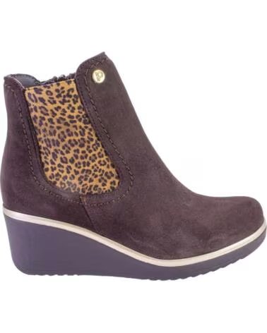 PITILLOS 20535 BOTINS DE MULHER CASTANHO CAMURÇA RASPA DE COURO MARRON