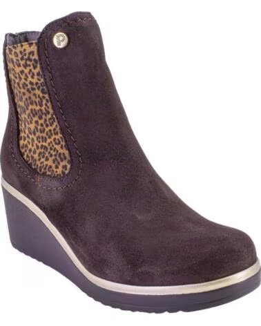 PITILLOS 20535 BOTINS DE MULHER CASTANHO CAMURÇA RASPA DE COURO MARRON