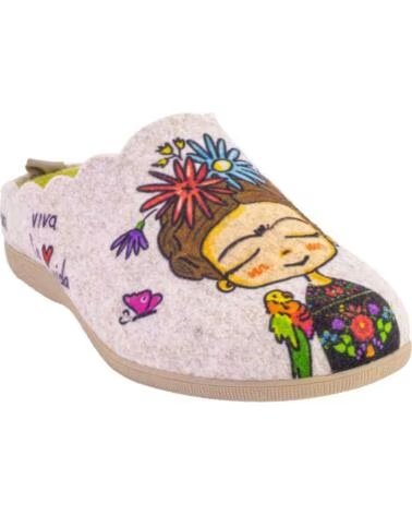 CUQUE 55051RISA ZAPATILLAS DE CASA DE MUJER BEIGE