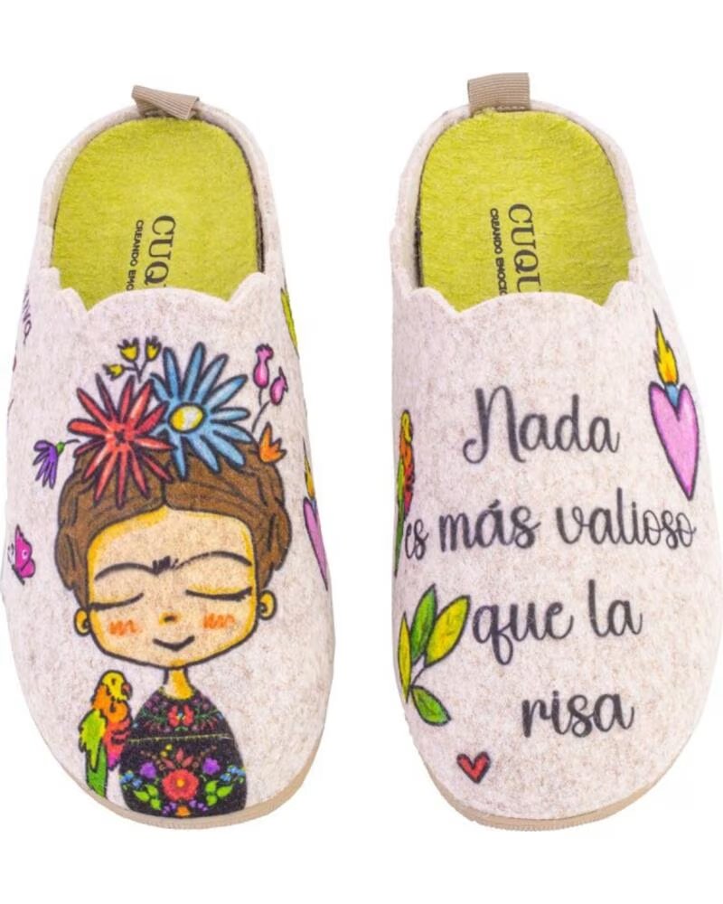 CUQUE 55051RISA ZAPATILLAS DE CASA DE MUJER BEIGE