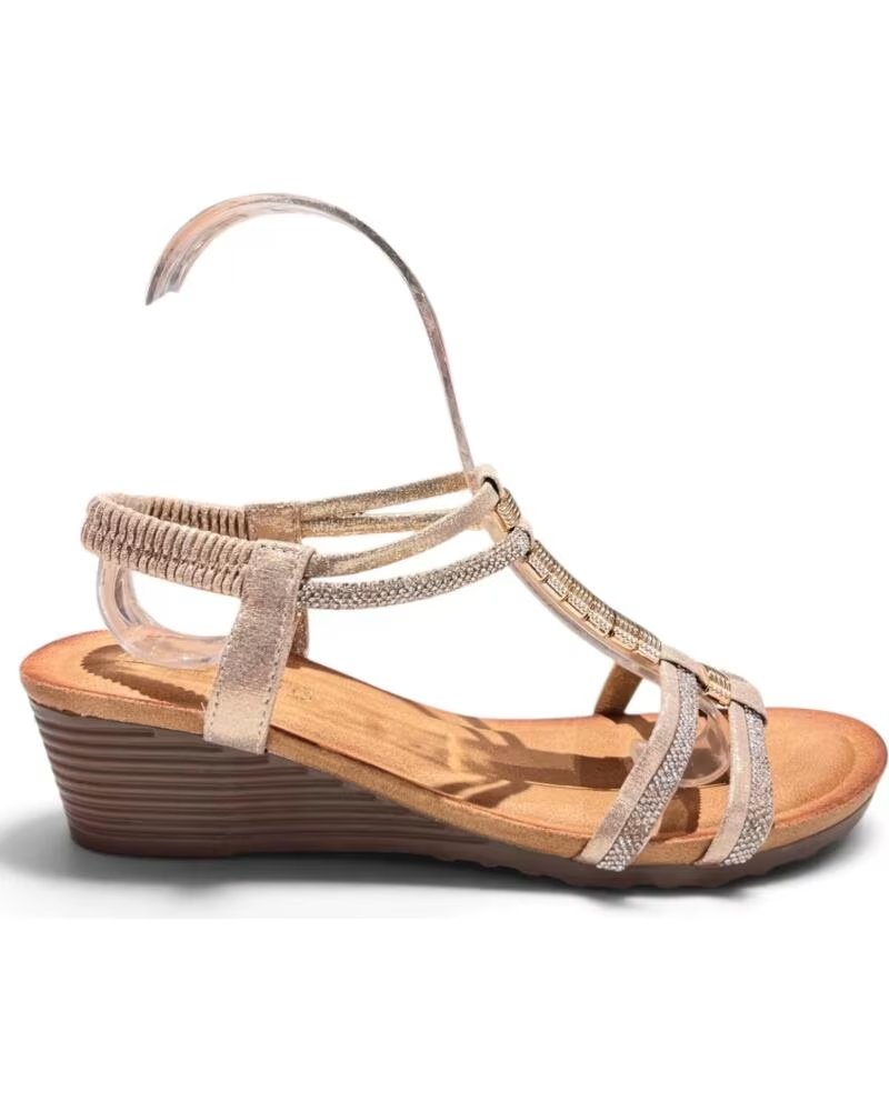 TIMBOS SANDALIA CUÑA CÓMODA MUJER 133462 ORO AMARILLO