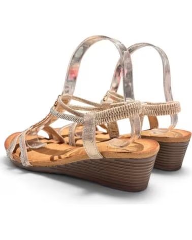 TIMBOS SANDALIA CUÑA CÓMODA MUJER 133462 ORO AMARILLO