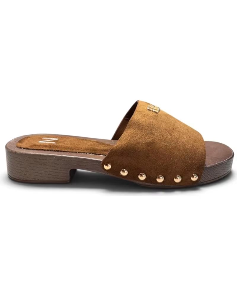 TIMBOS ZUECO TACÓN BAJO DE MUJER CAMEL 133455 MARRóN
