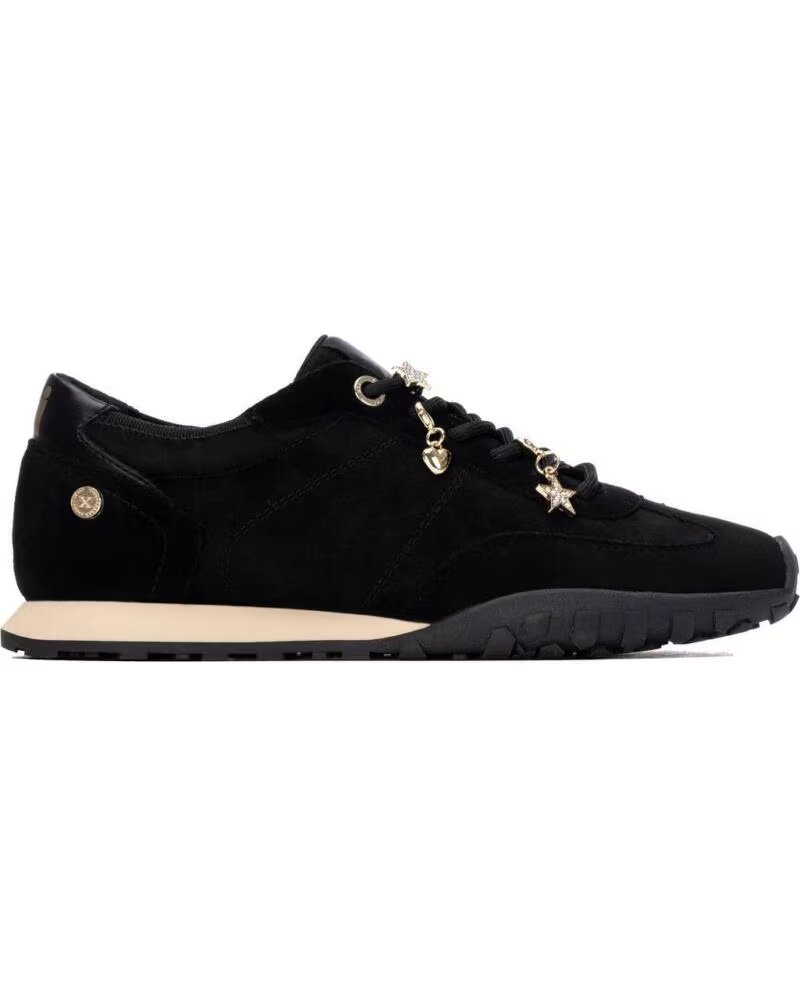 XTI ZAPATILLAS DEPORTIVAS 146146 NEGRAS CON ABALORIOS DORADOS NEGRO
