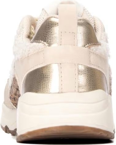 XTI ZAPATILLAS DEPORTIVAS 154172 EN TONO BEIGE CON DETALLES METALIZADOS Y ESTAMPADO ANIMAL PRINT