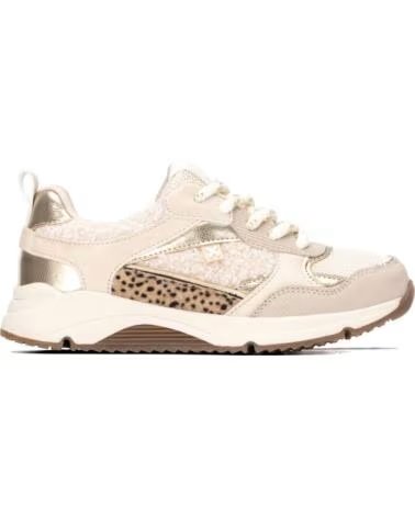 XTI ZAPATILLAS DEPORTIVAS 154172 EN TONO BEIGE CON DETALLES METALIZADOS Y ESTAMPADO ANIMAL PRINT