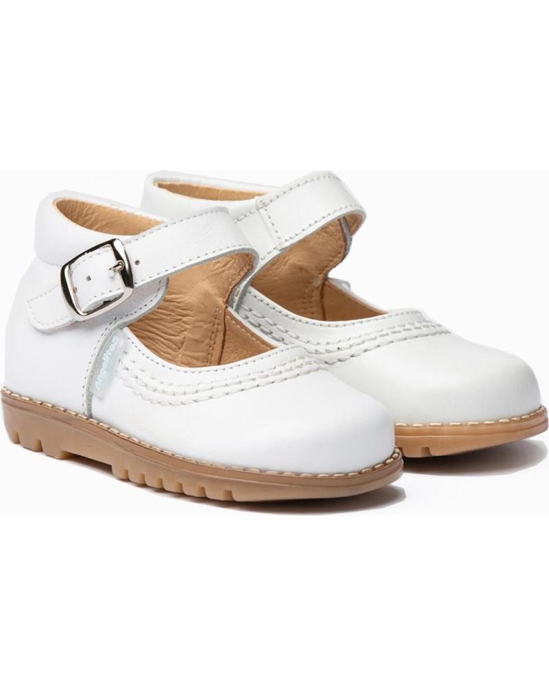 Zapatos de Niña ANGELITOS PEPITO CHAROL PIEL 637 BLANCO