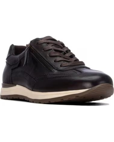 CARMELA 164208 MARRÓN ZAPATILLAS CASUAL DE PIEL CON CREMALLERA MARRON