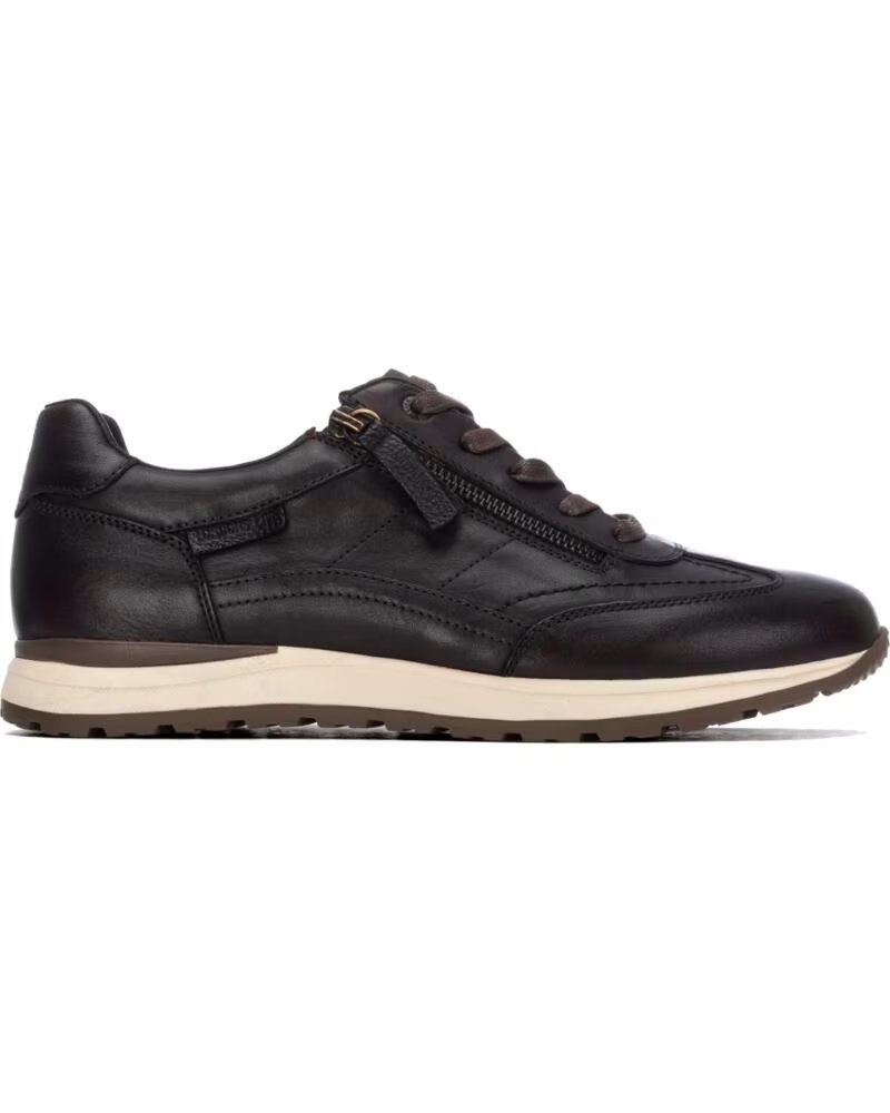 CARMELA 164208 MARRÓN ZAPATILLAS CASUAL DE PIEL CON CREMALLERA MARRON