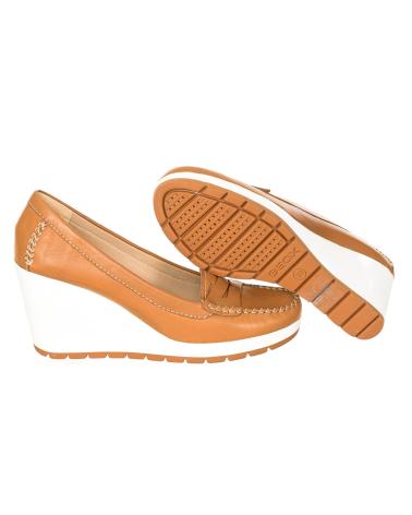 Schuhe keilabsatz GEOX  für Damen MOCASIN CUNA MUJER PIEL  CAMEL
