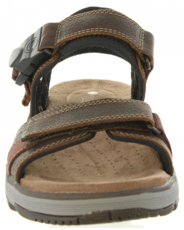 Man Sandals CLARKS 26131860 UN TREK  DARK TAN LEA