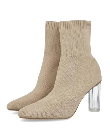 Botines De Mujer BUBBLE BOBBLE MS5085 BOTINES TACON TRANSPARENTE MUJER  BEIG