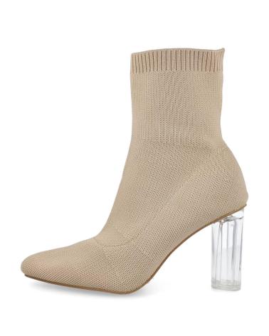Botines De Mujer BUBBLE BOBBLE MS5085 BOTINES TACON TRANSPARENTE MUJER  BEIG