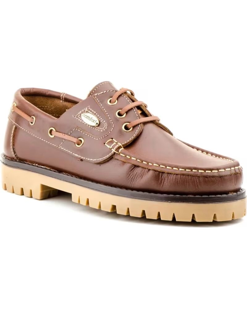 KATOSINES ZAPATOS NÁUTICOS DE PIEL PARA HOMBRE CON SUELA TRACK MODELO 802 MARRóN
