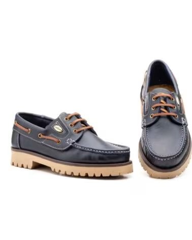 KATOSINES ZAPATOS NÁUTICOS DE PIEL PARA HOMBRE CON SUELA TRACK TALLAS 39 A 46 MODELO 802 AZUL