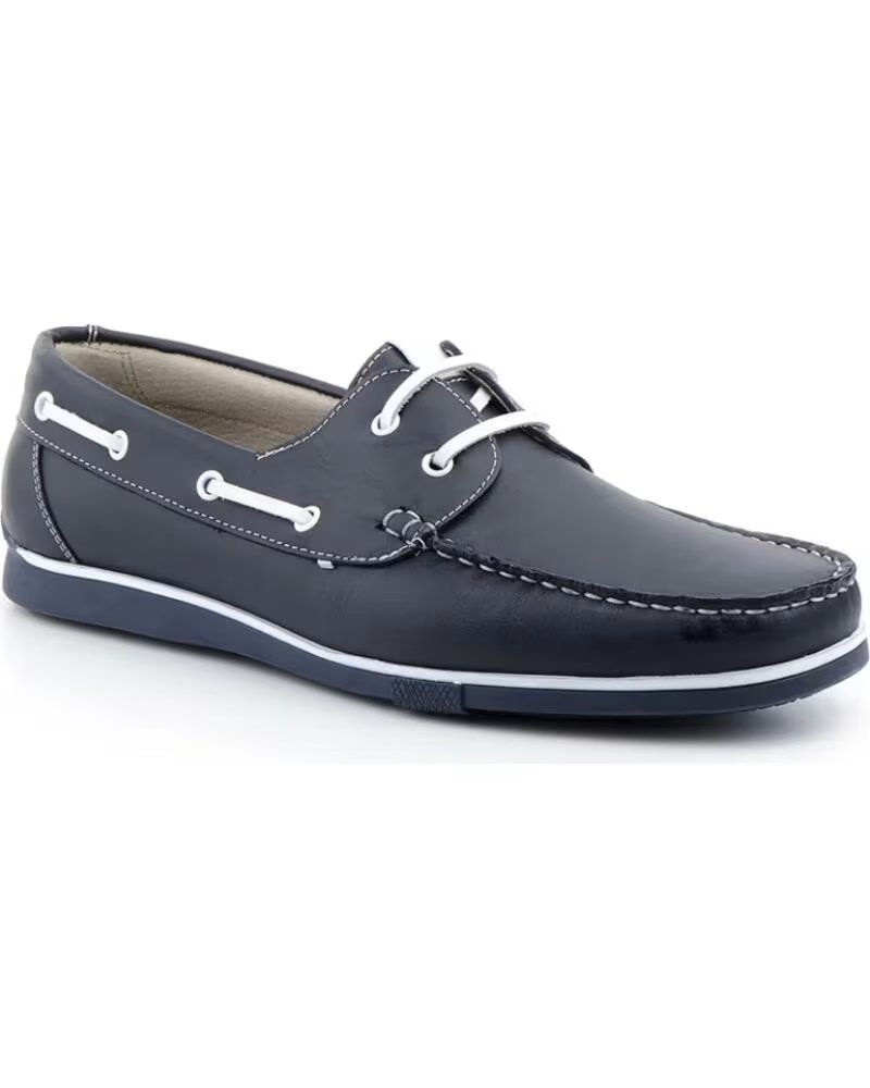 JAM NÁUTICOS DE PIEL PARA HOMBRE MARINO CON CORDONES MODELO 140N AZUL