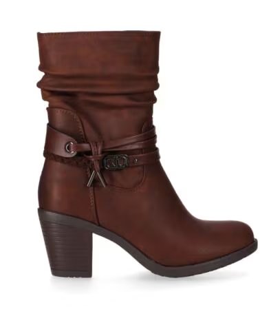 CHIKA10 TONIA 21 BOTINES PIEL SINTÉTICA MUJER TACON MEDIO MARRÓN MARRON-BROWN