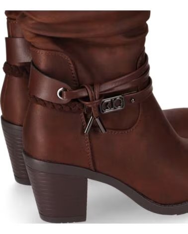 CHIKA10 TONIA 21 BOTINES PIEL SINTÉTICA MUJER TACON MEDIO MARRÓN MARRON-BROWN