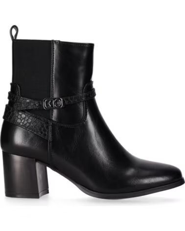 CHIKA10 CAYETANA 06 BOTINES DE PIEL SINTÉTICA TACÓN ALTO NEGRO-BLACK
