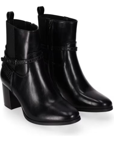 CHIKA10 CAYETANA 06 BOTINES DE PIEL SINTÉTICA TACÓN ALTO NEGRO-BLACK