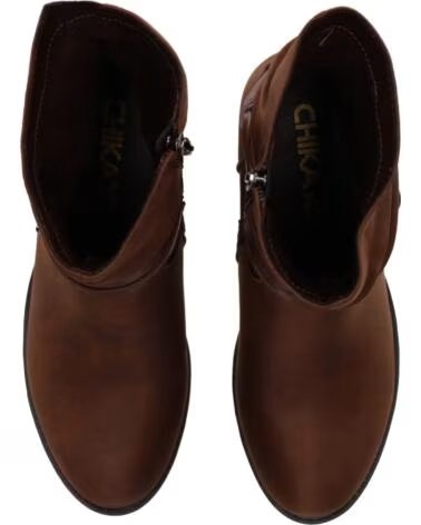 CHIKA10 TONIA 21 BOTINES PIEL SINTÉTICA MUJER TACON MEDIO MARRÓN MARRON-BROWN