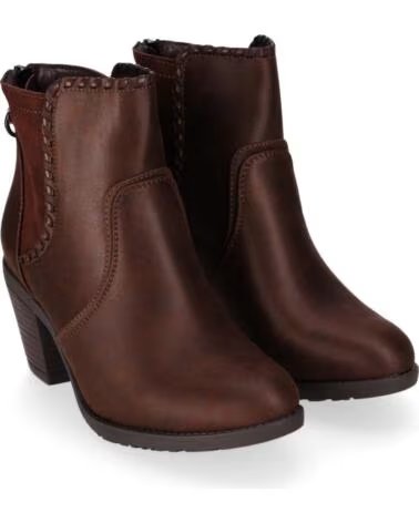 CHIKA10 TONIA 20 BOTINES PIEL SINTÉTICA TACÓN MEDIO MARRÓN MARRON-BROWN