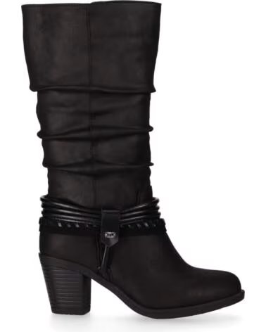 CHIKA10 TONIA 22 BOTINES DE MUJER EN PIEL SINTÉTICA CON TACÓN MEDIO NEGRO-BLACK