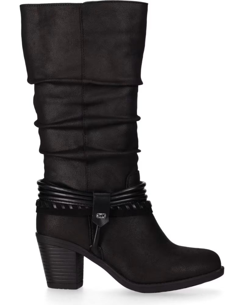 CHIKA10 TONIA 22 BOTINES DE MUJER EN PIEL SINTÉTICA CON TACÓN MEDIO NEGRO-BLACK