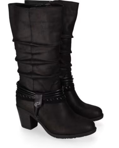 CHIKA10 TONIA 22 BOTINES DE MUJER EN PIEL SINTÉTICA CON TACÓN MEDIO NEGRO-BLACK
