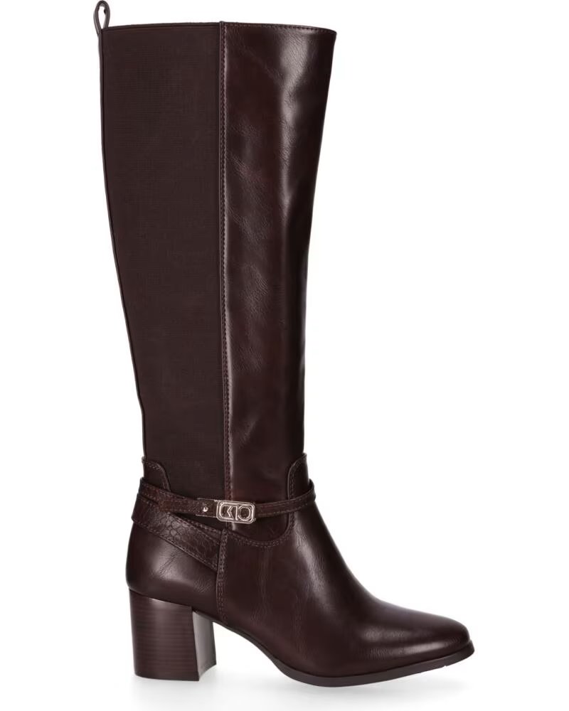 CHIKA10 CAYETANA 07 BOTAS DE TACÓN ALTO EN PIEL SINTÉTICA MARRÓN MARRON-BROWN