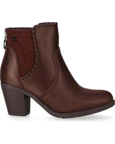 CHIKA10 TONIA 20 BOTINES PIEL SINTÉTICA TACÓN MEDIO MARRÓN MARRON-BROWN
