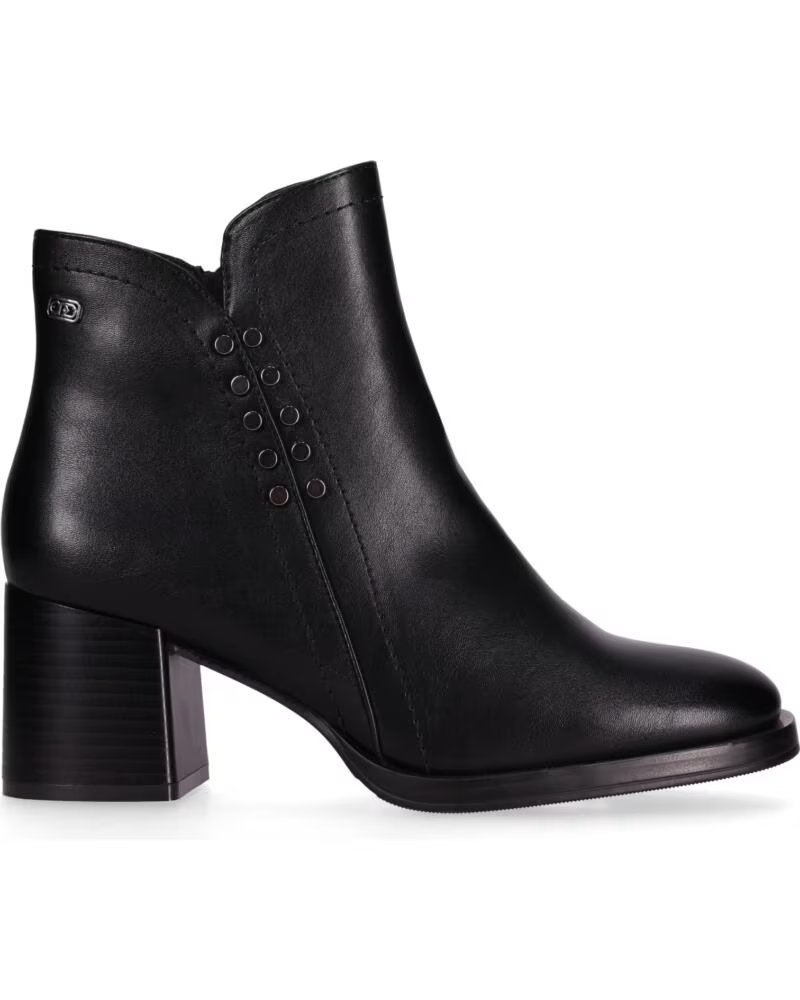CHIKA10 TUKANA 06 BOTINES PIEL SINTÉTICA TACÓN MEDIO NEGRO-BLACK