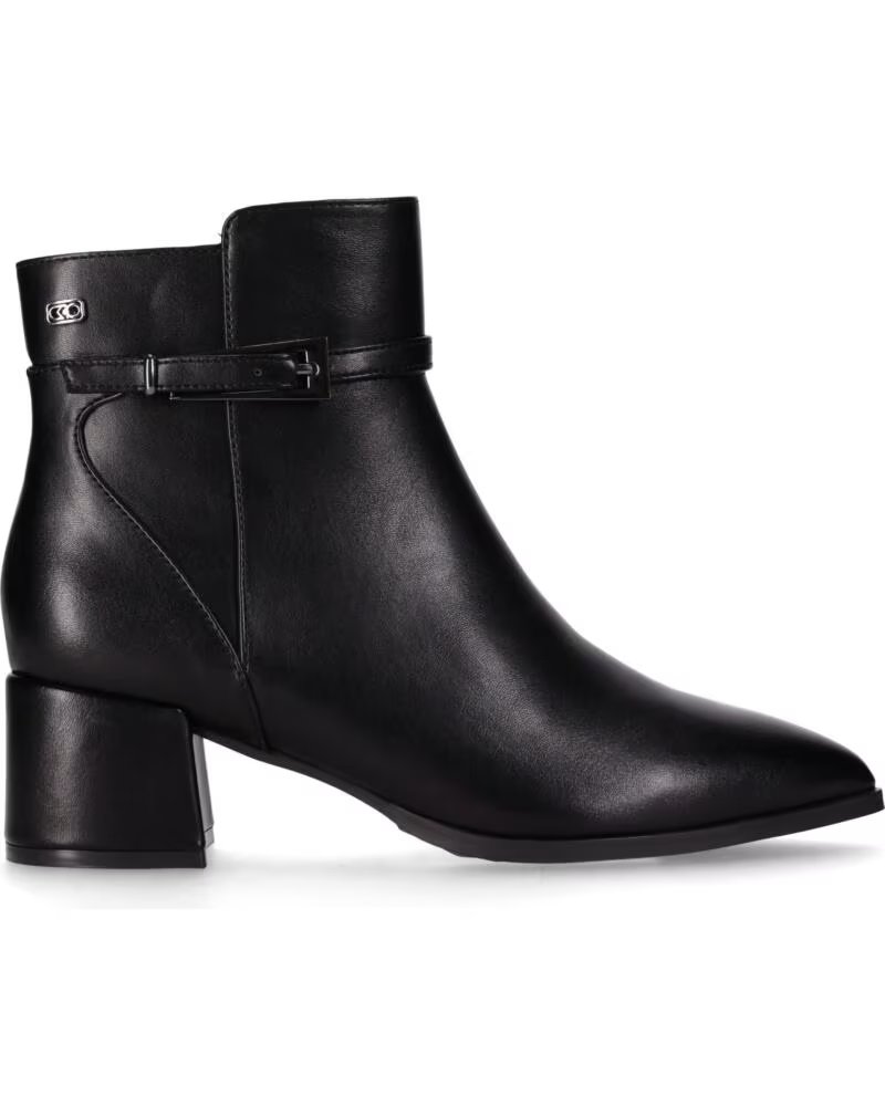 CHIKA10 ESPINO 01 BOTINES DE PIEL SINTÉTICA CON TACÓN MEDIO NEGRO-BLACK