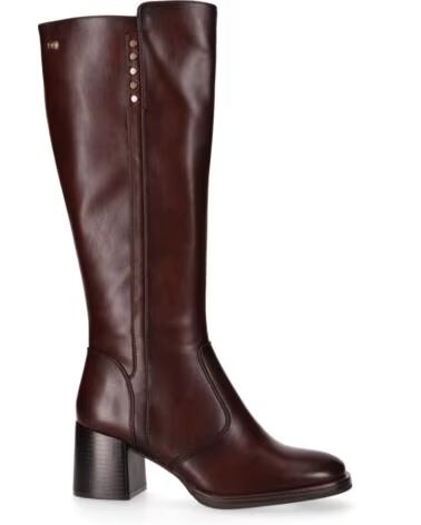 CHIKA10 TUKANA 05 BOTAS PIEL SINTÉTICA TACÓN MEDIO MARRÓN MARRON-BROWN