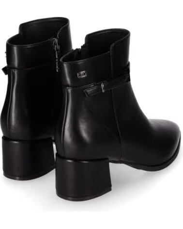 CHIKA10 ESPINO 01 BOTINES DE PIEL SINTÉTICA CON TACÓN MEDIO NEGRO-BLACK