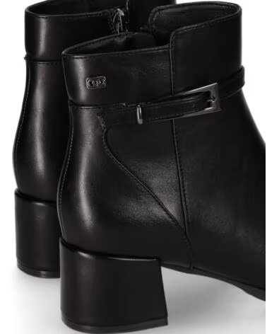 CHIKA10 ESPINO 01 BOTINES DE PIEL SINTÉTICA CON TACÓN MEDIO NEGRO-BLACK