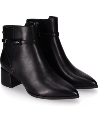 CHIKA10 ESPINO 01 BOTINES DE PIEL SINTÉTICA CON TACÓN MEDIO NEGRO-BLACK