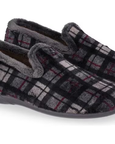 CHIKA10 AMARENA SLIPPERS TEJIDO CUADROS HOMBRE NEGRO-BLACK