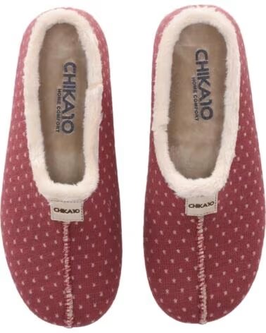 CHIKA10 AMARANTO 03 PANTUFLAS TEJIDO DE MUJER PLANO ROSA-PINK