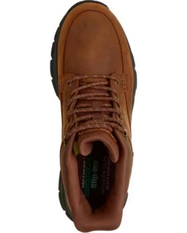 SKECHERS BOTAS HOMBRE SLIP-INS WATERPROOF RELAXED FIT CUERO MARRÓN
