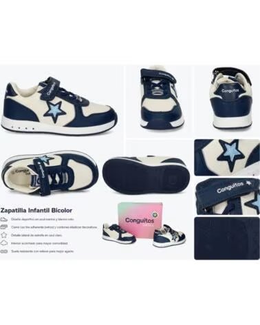 ZAPATILLAS DEPORTIVAS CASUAL CONGUITOS MARINO CON ESTRELLA