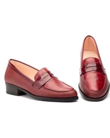 PAR Y MEDIO ZAPATOS MUJER PIEL BURDEOS PYM1805 AZUL